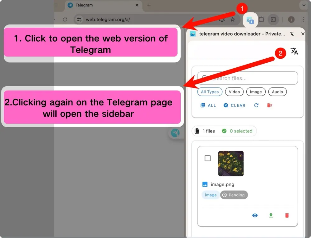 افتح Telegram Web مع TG Downloader افتح Telegram Web مع TG Downloader